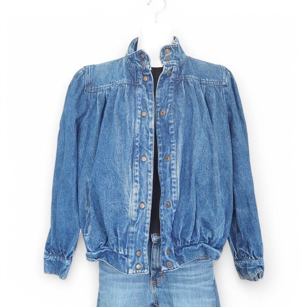 Dawn Import Vintage 80s Denim Distressed‎ Snap Jacket Women's M
